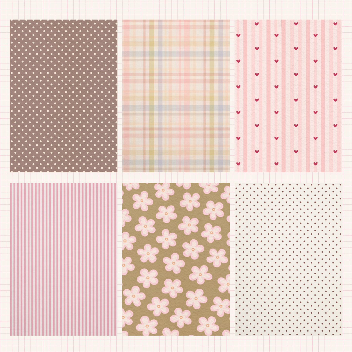 Pink and Brown Rustic Whimsy Scrapbook Paper Pack