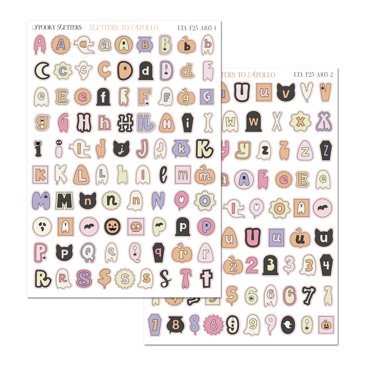 COMING SOON: Letters to Apollo - Spooky Letters Sticker Sheets