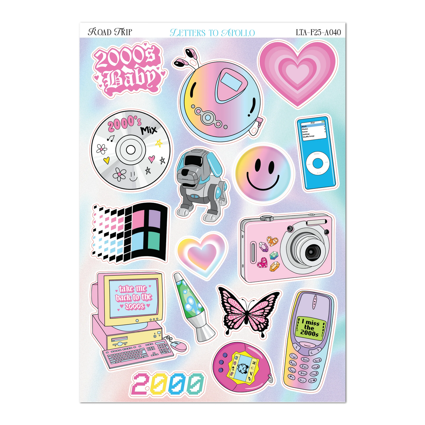COMING SOON: Letters to Apollo - Sweet Like 2002 Sticker Sheet