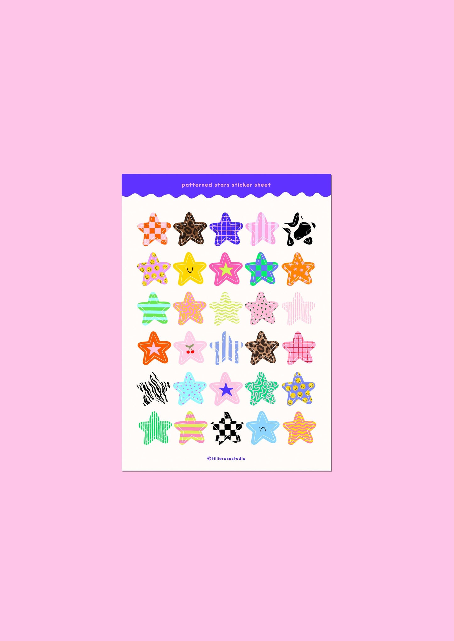 Tillie Rose Studio - Patterned Stars Sticker Sheet