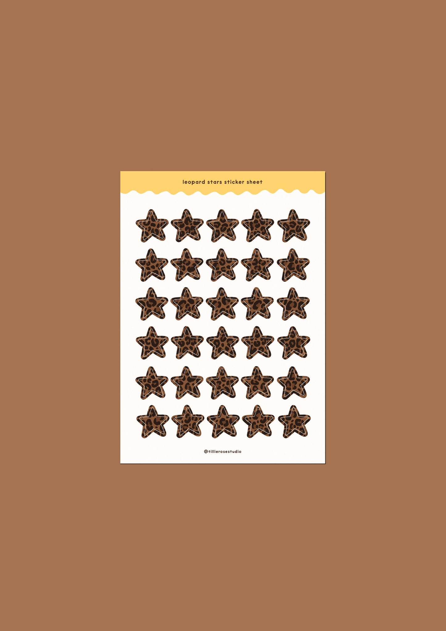 Tillie Rose Studio - Leopard Print Stars Sticker Sheet