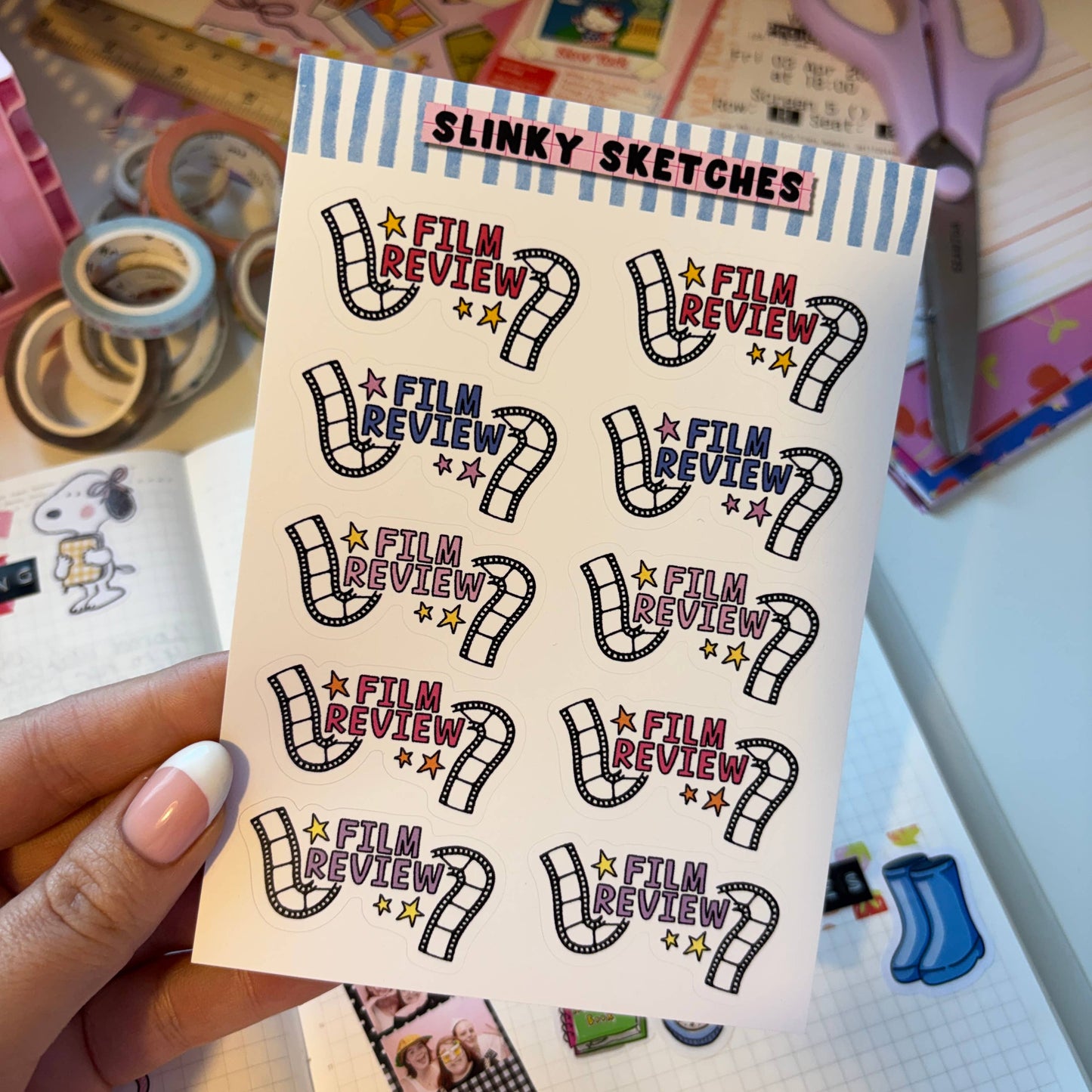 COMING SOON: Slinky Sketches - Film Review A6 Matte Sticker Sheet