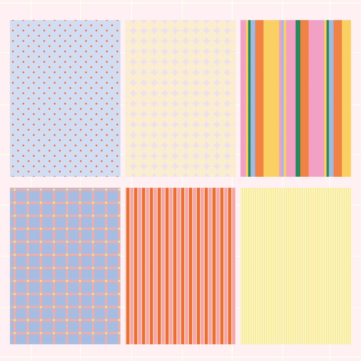 Stripes and Dots Mixed Print Sticky Back Journal Paper