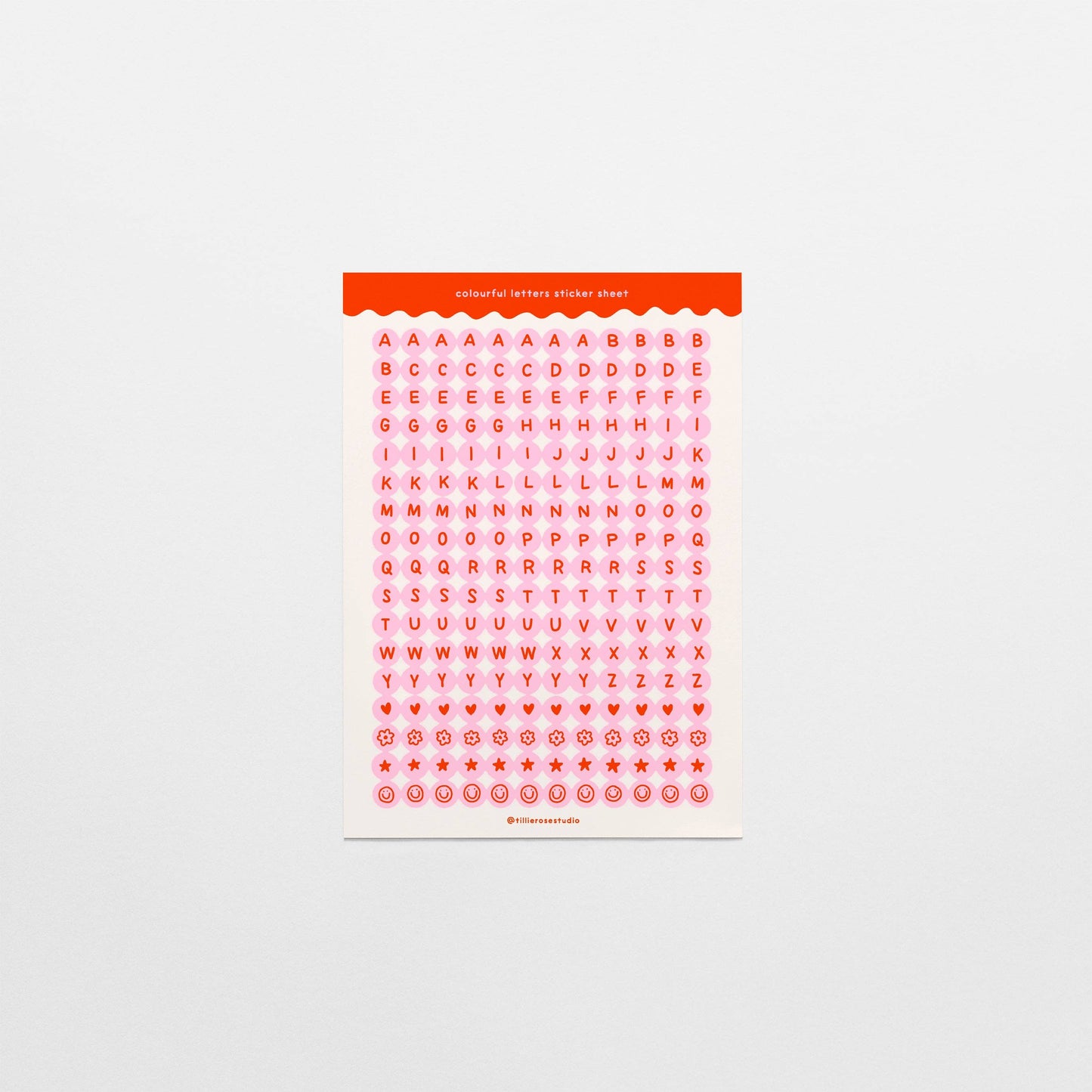 COMING SOON: Tillie Rose Studio - Pink and Red Letter Bead Sticker Sheet