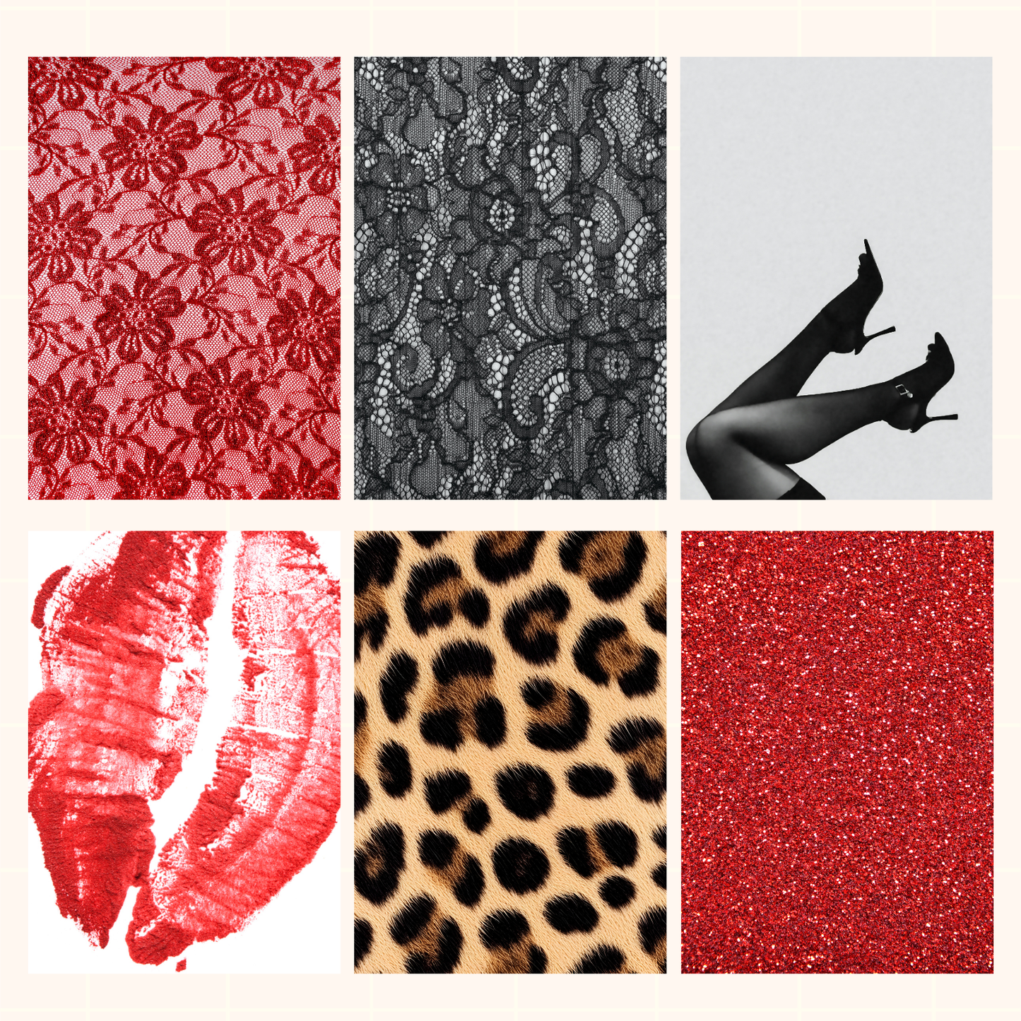 Red and Black Lace Sticky Back Journal Paper