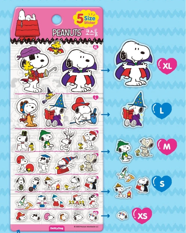 COMING SOON: Peanuts Snoopy 5 Sizes Jelly Coated Stickers