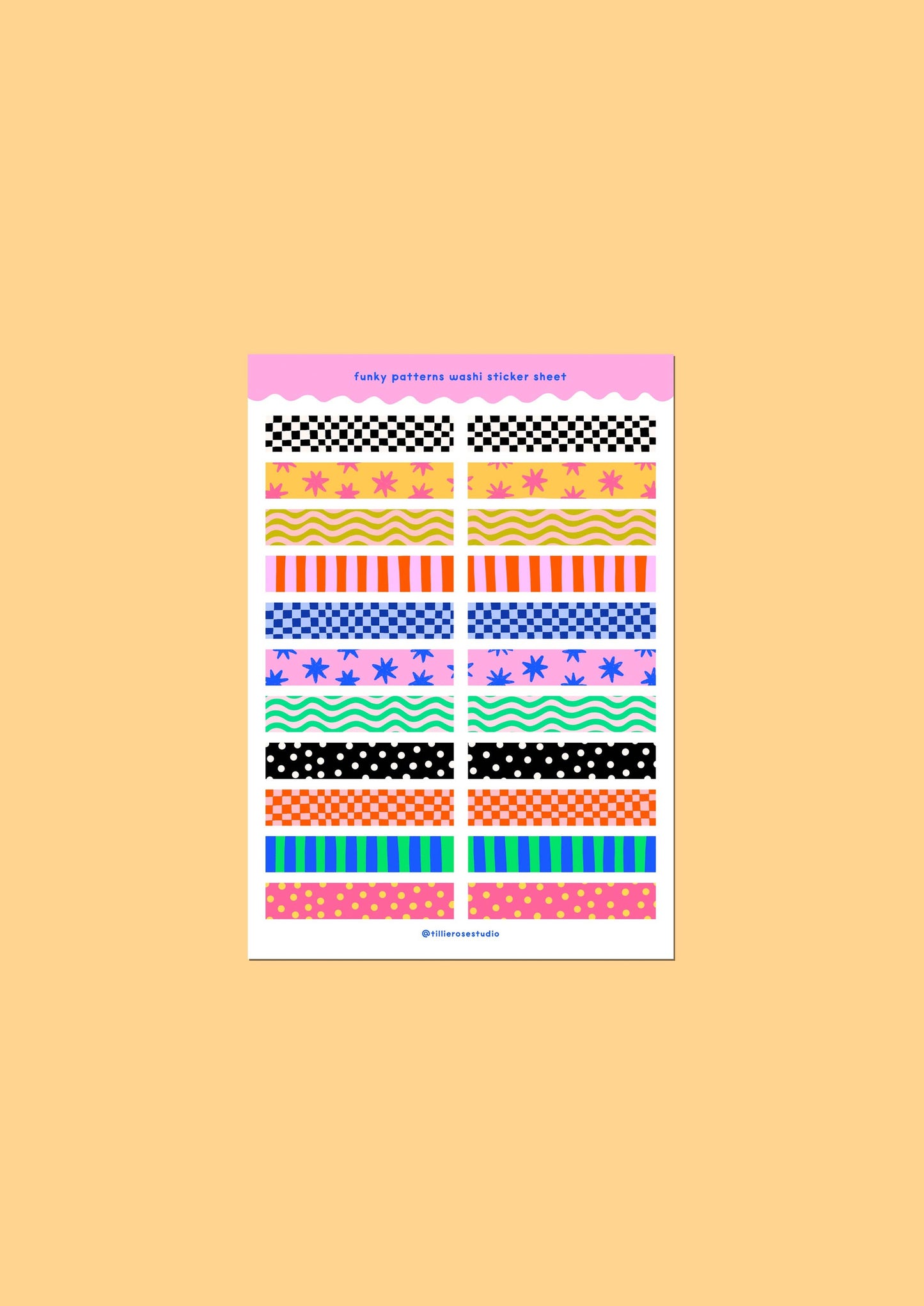 Tillie Rose Studio - Funky Washi Sticker Sheet