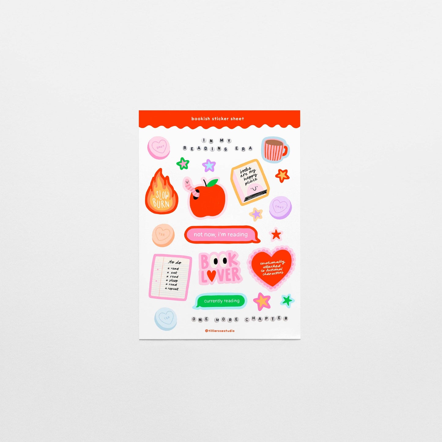 COMING SOON: Tillie Rose Studio - Bookish Clear Vinyl Sticker Sheet