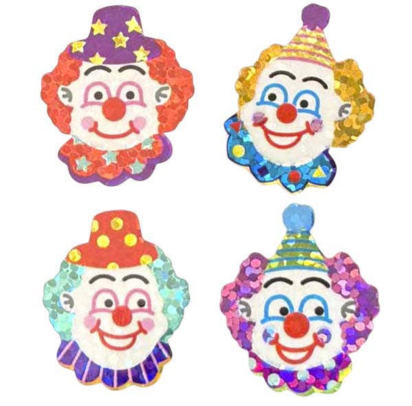 COMING SOON: Sticker Garden - Sparkle Clown Sticker Sheet Vintage Inspired