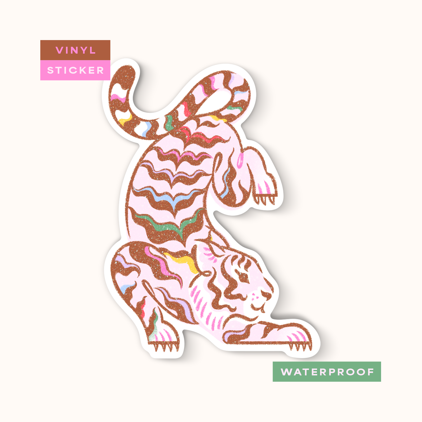 Coming Soon: Reverie Realm - Wild About You Tiger (Pink) | Vinyl Waterproof Sticker