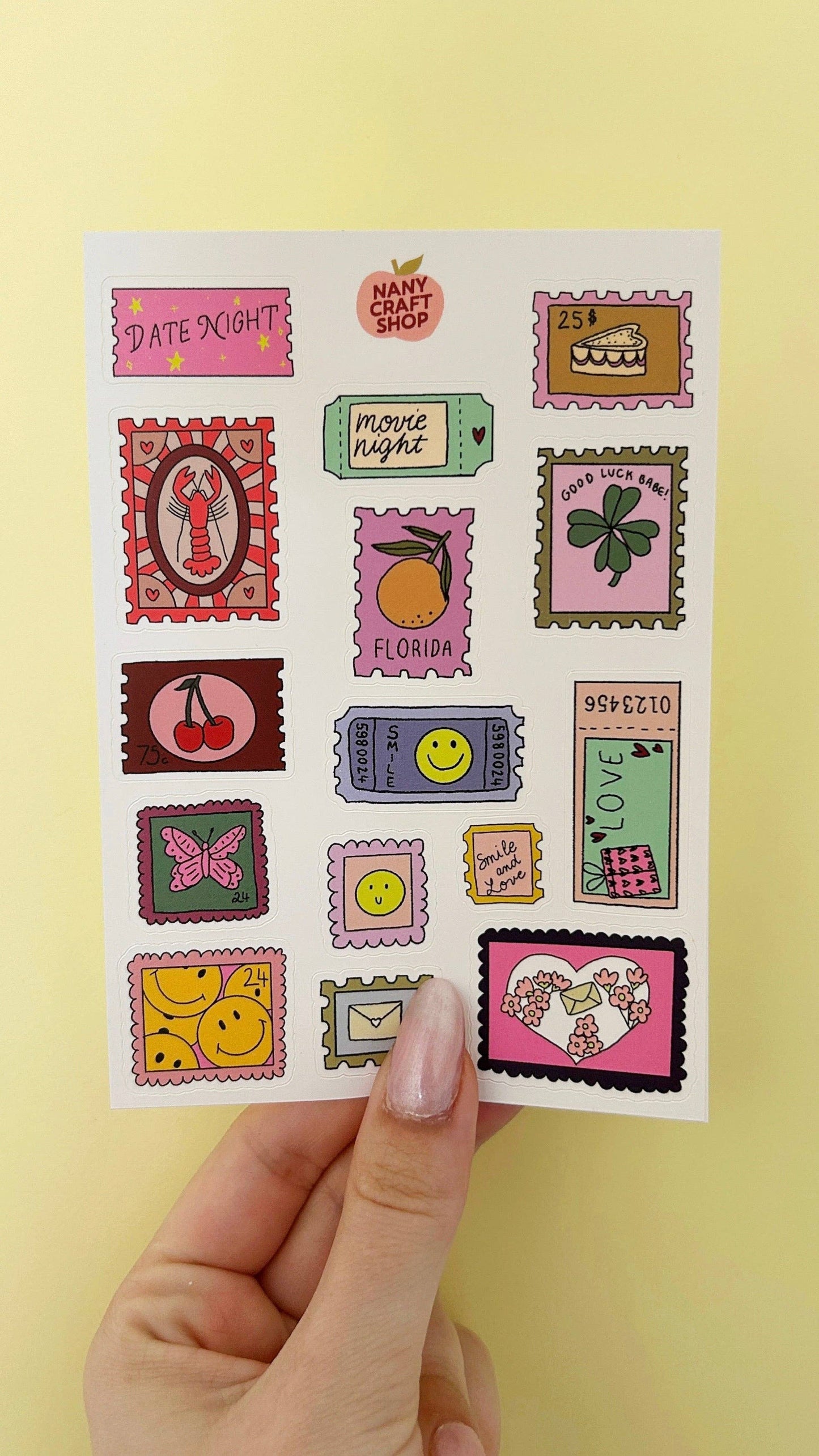 NanyCraftShop A6 Stamp Sticker Sheet