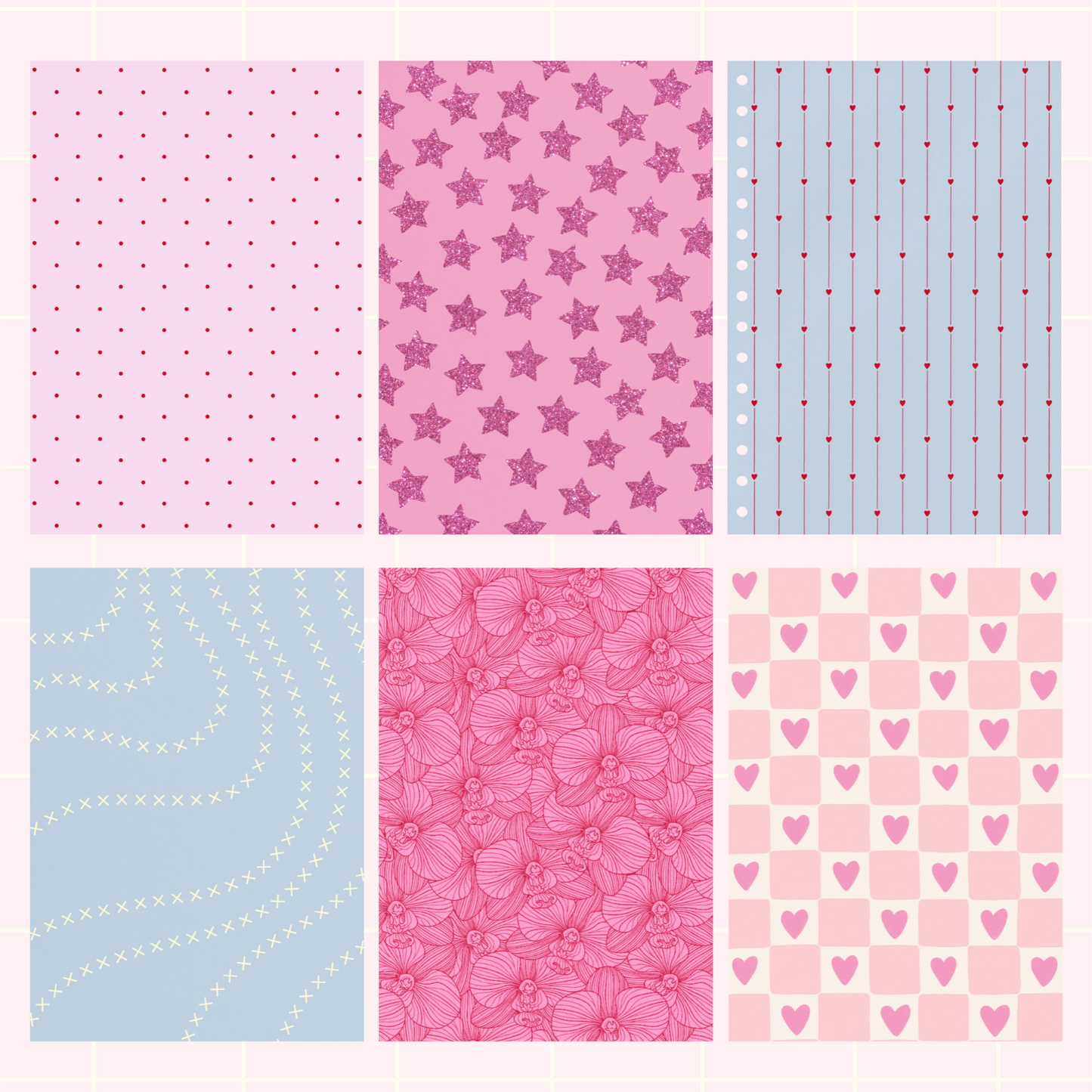 Lover Girl Mixed Print Sticky Back Journal Paper