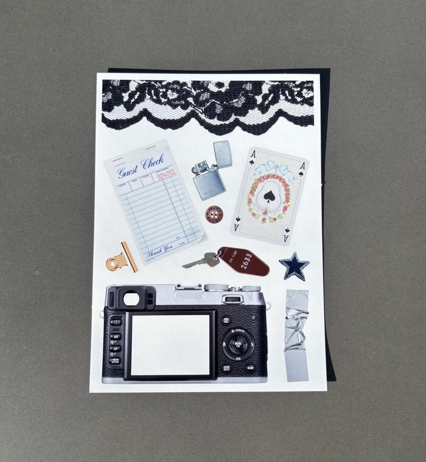 Black Lace and Guest Check Sticker Sheet