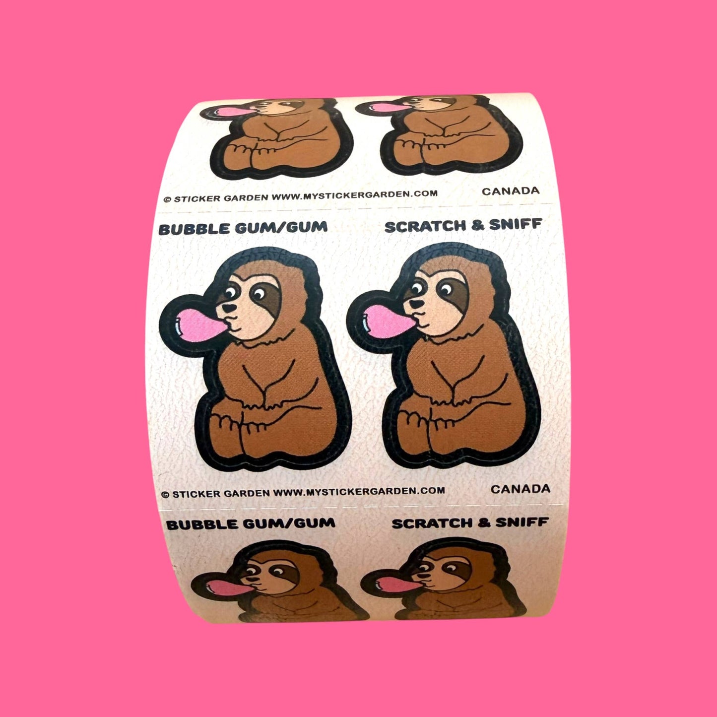 COMING SOON: Sticker Garden - Sticker off the Roll - Sloth Bubble Scratch and Sniff