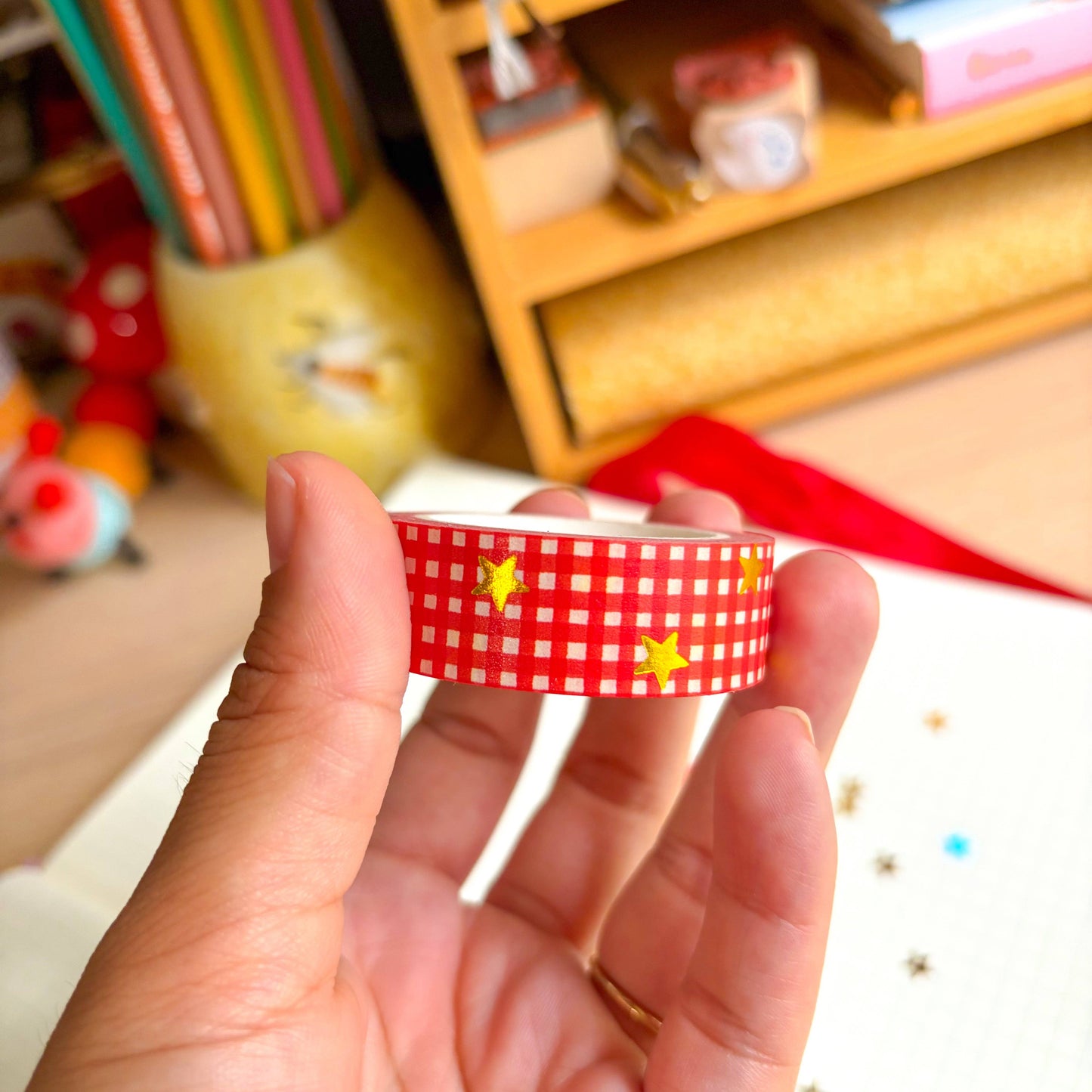 COMING SOON: Veronica Porlier Illustrations - Stars & Plaid Foil Washi Tape: Available