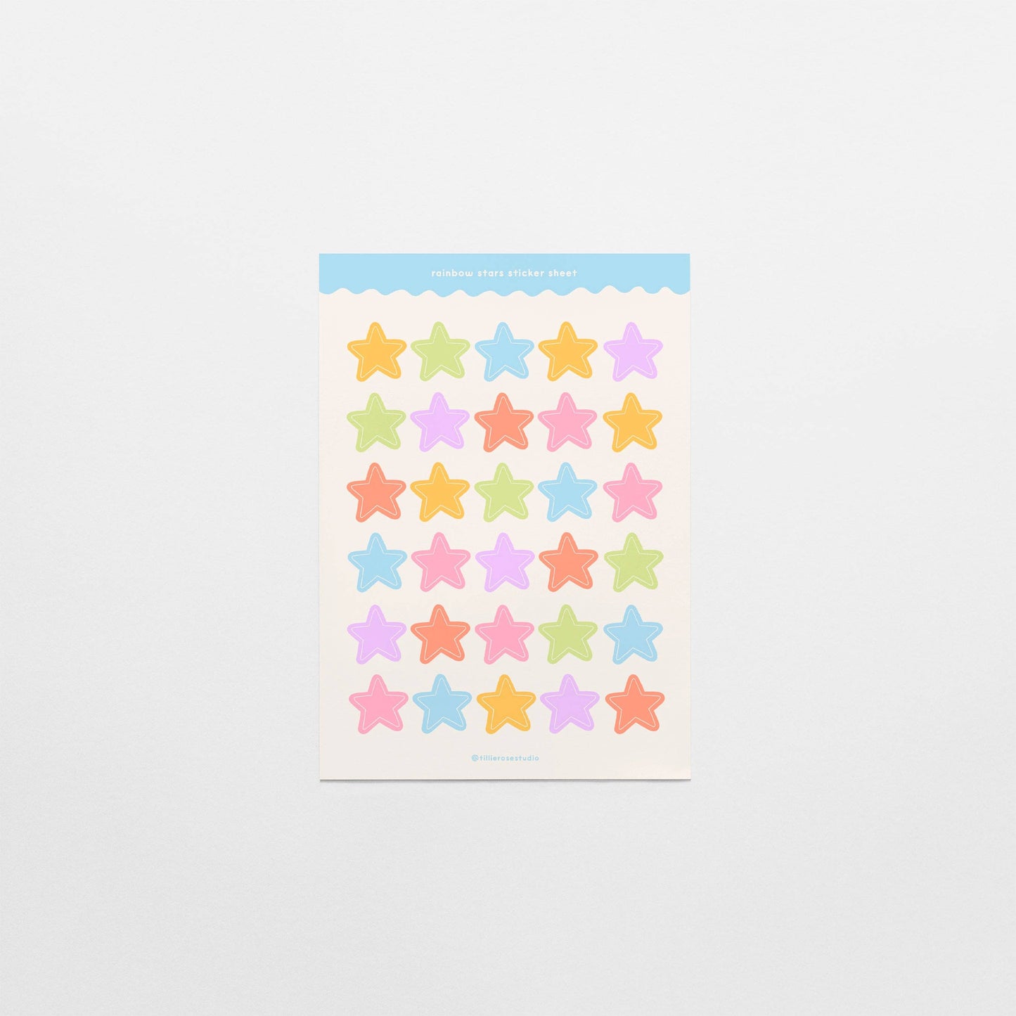 COMING SOON: Tillie Rose Studio - Rainbow Stars Sticker Sheet