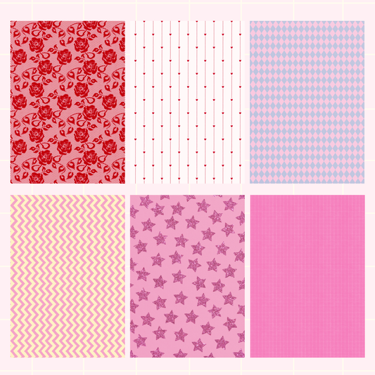 Lover Girl Mixed Print Sticky Back Journal Paper