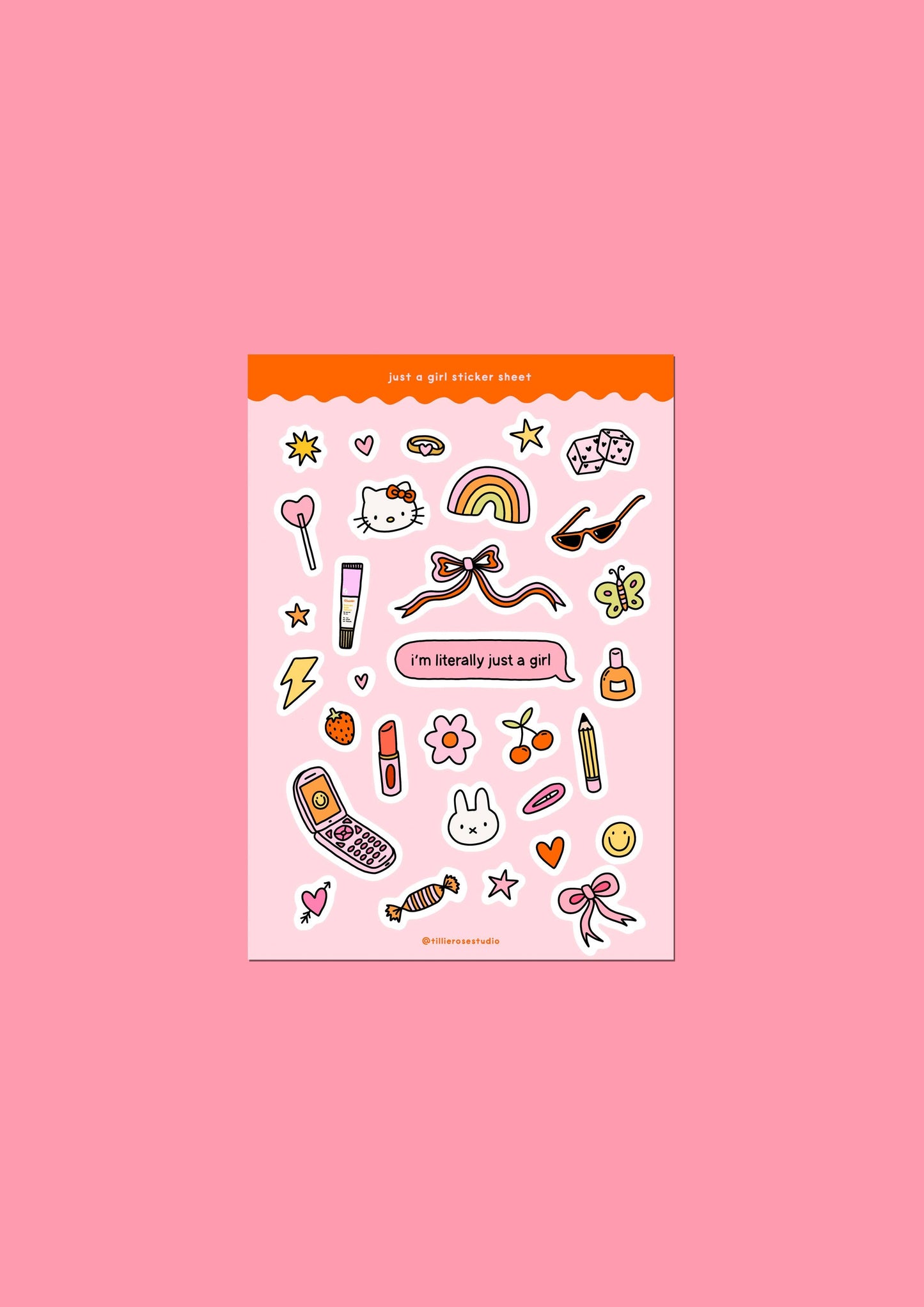 Tillie Rose Studio - Just a Girl Sticker Sheet