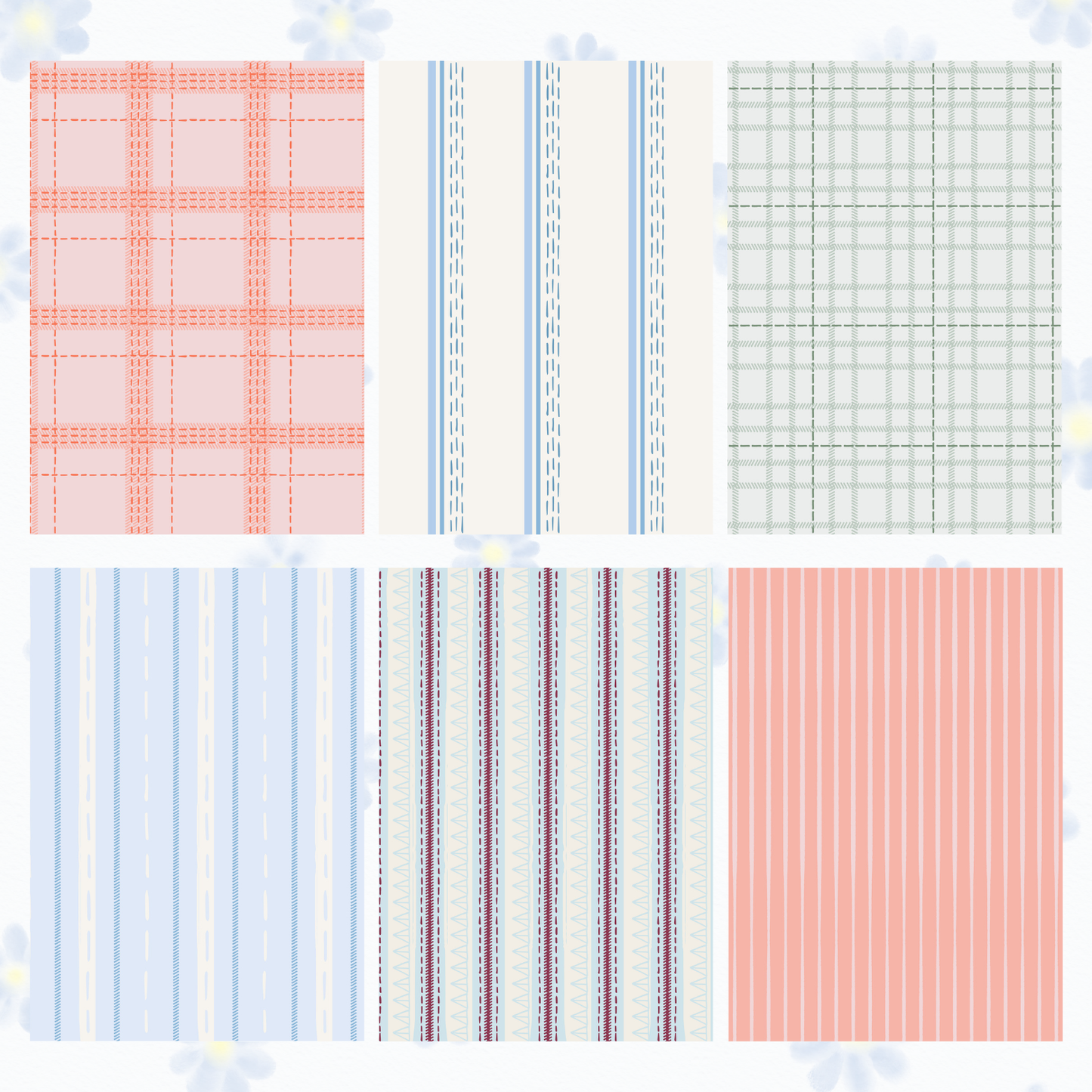 Stitched Pattern Scrapbook Paper Pack