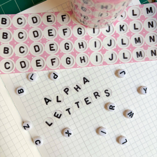 Veronica Porlier Illustrations - Alphabet Letter Bead Sticker Washi Tape