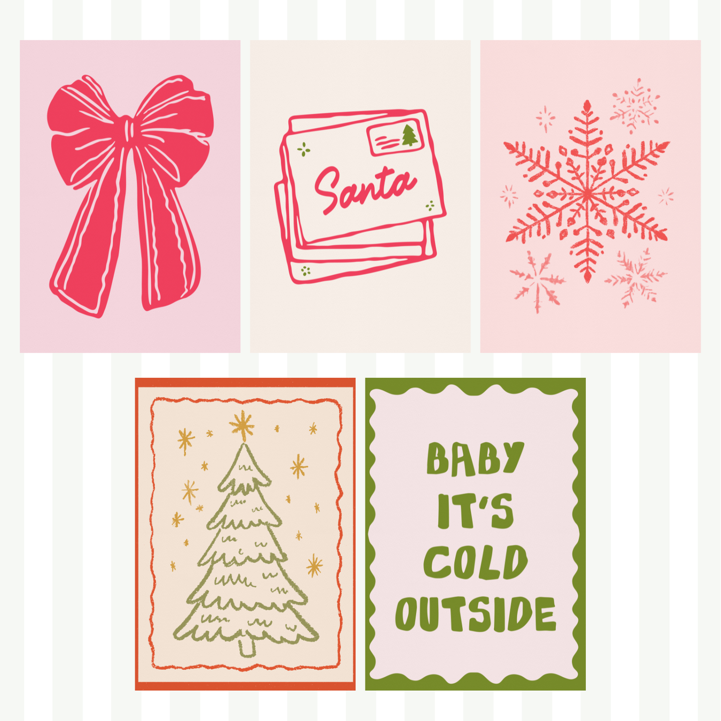 Christmas Themed Sticky Back Paper Pack