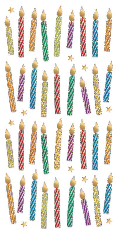 Decorative Stickers - Holographic Foil Birthday Candles
