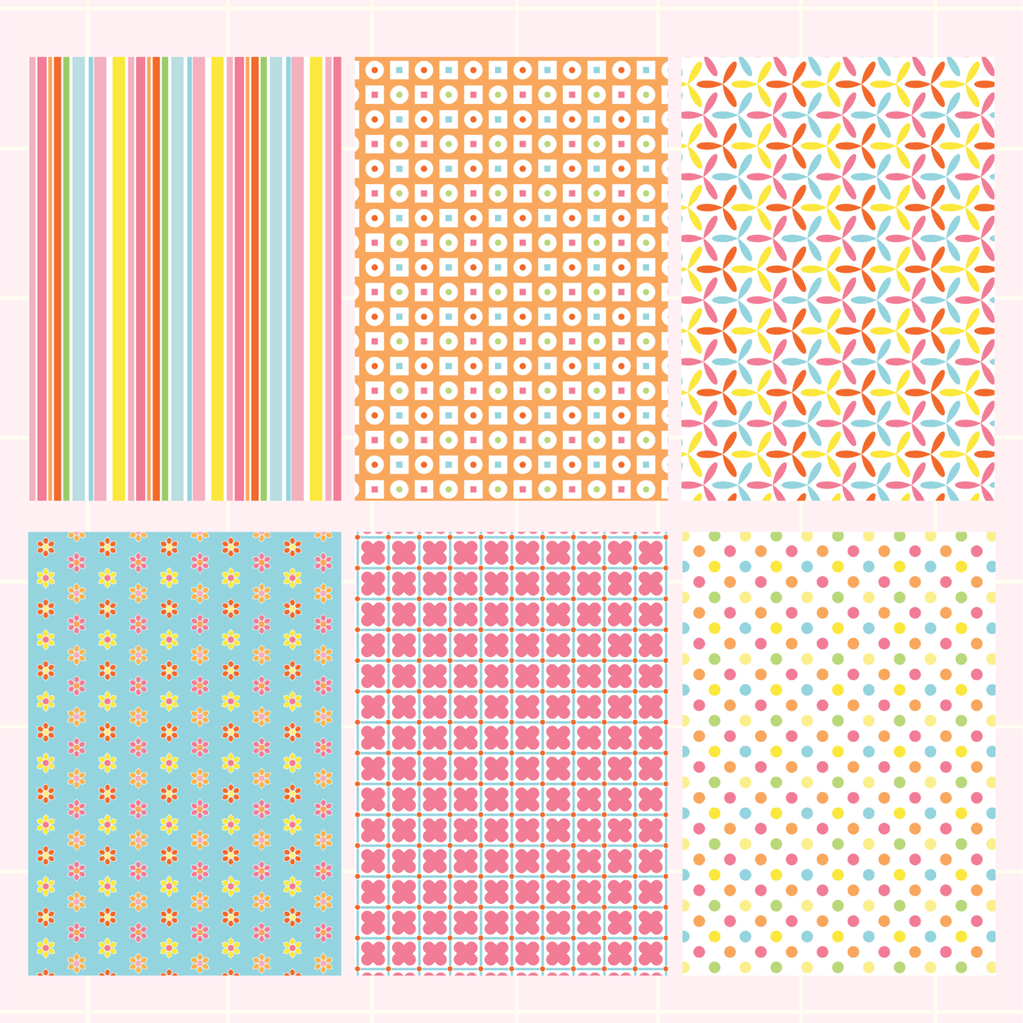 Bright Retro Scrapbook Paper Pack