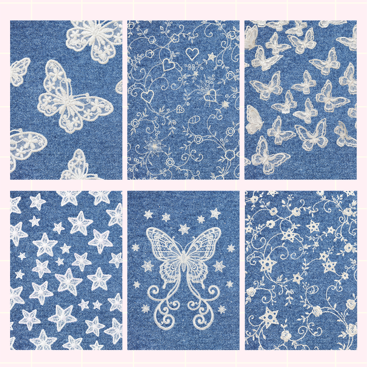 Denim Lace Scrapbook Paper Pack