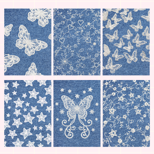 Denim Lace Scrapbook Paper Pack