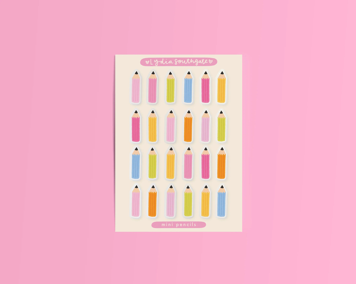 Lydia Southgate - Pencils Mini Clear Vinyl Sticker Sheet