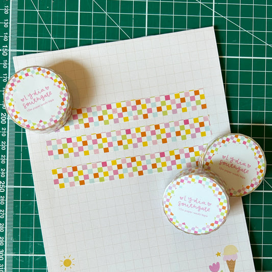 Coming Soon: Lydia Southgate - Pastel Checkerboard Washi Tape