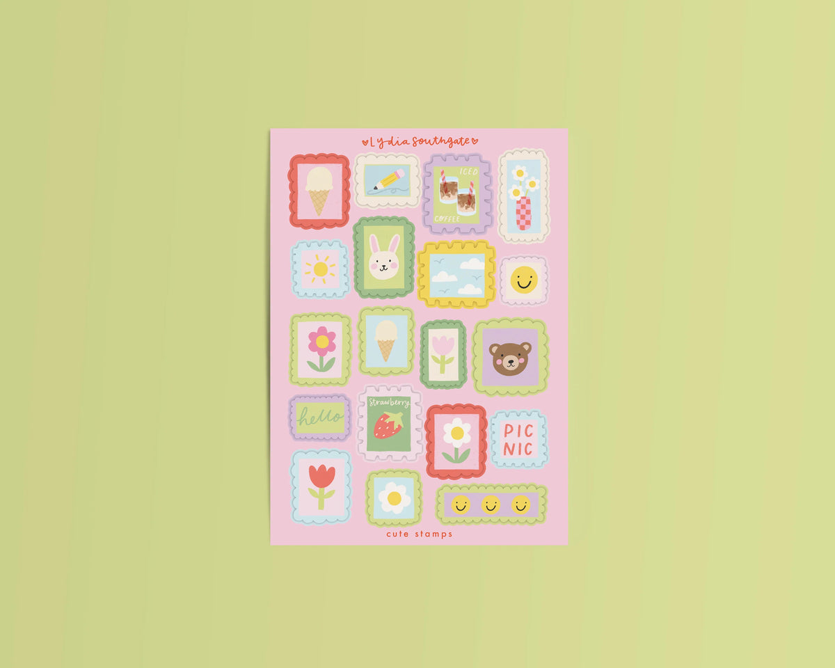Coming Soon: Lydia Southgate - Cute Stamps Sticker Sheet
