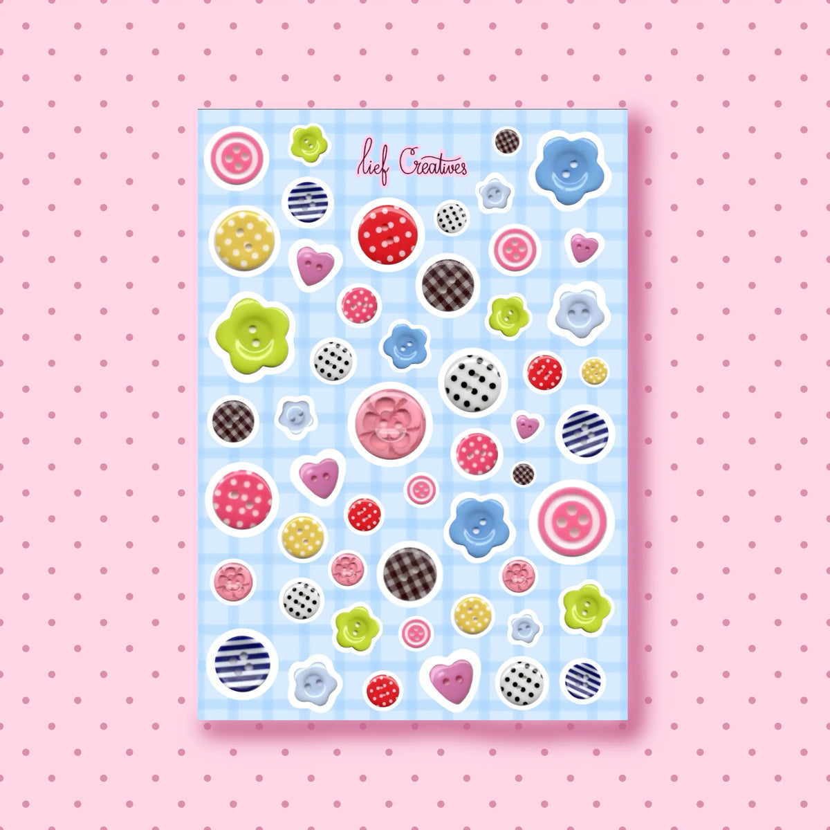 Coming Soon: Lief Creatives Buttons A6 Sticker Sheet