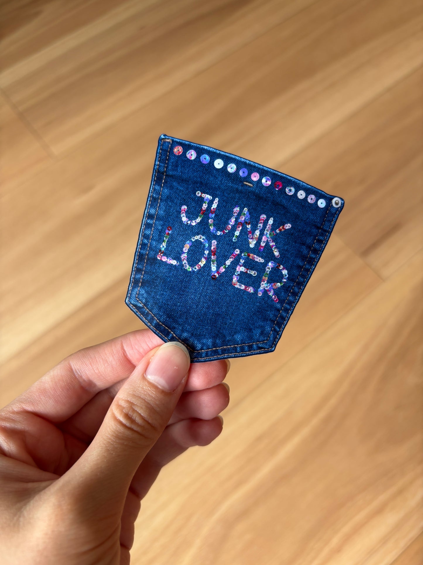 Junk Lover Denim Sequin Sticker