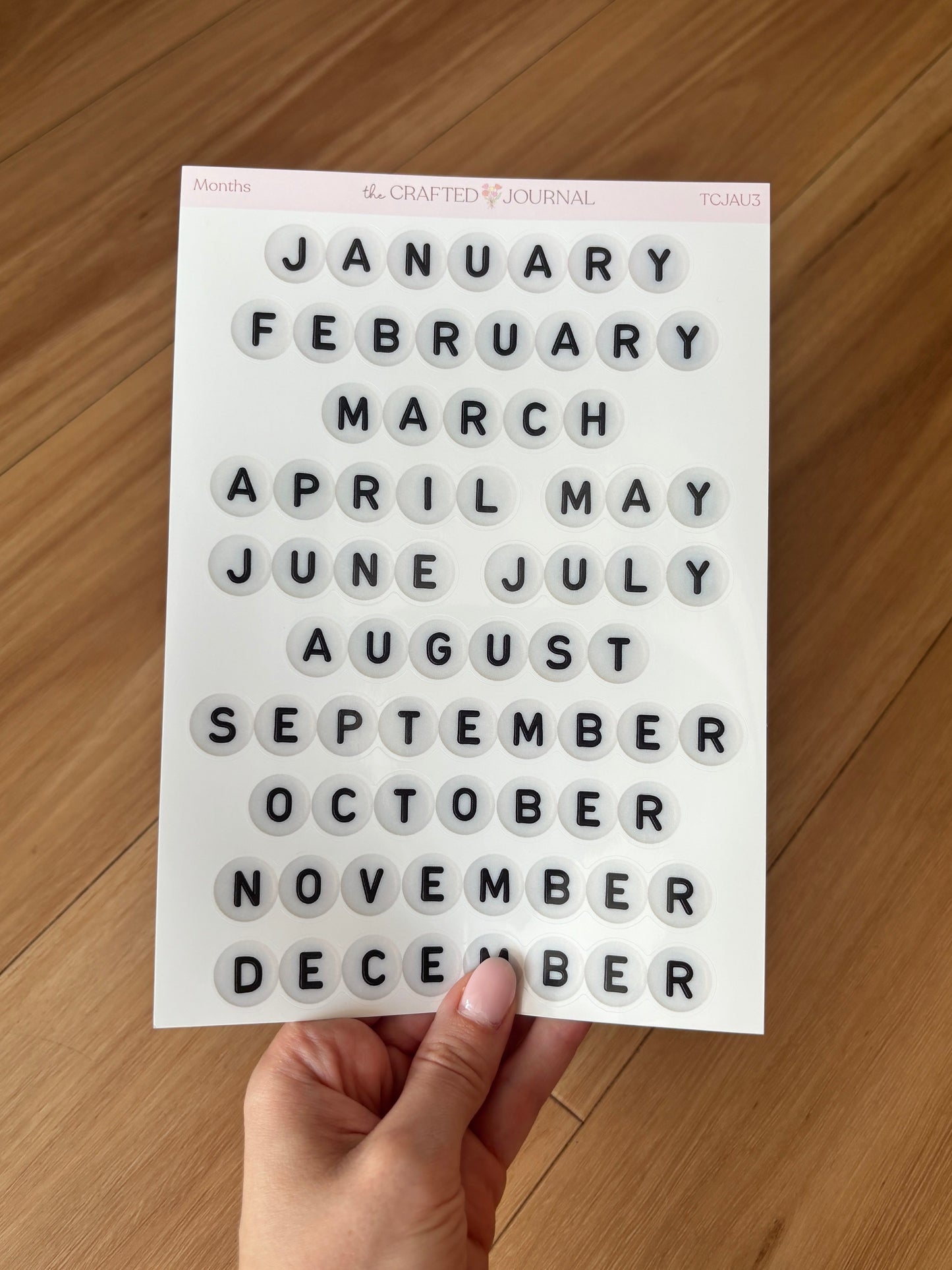 Months of the Year Bead Sticker Sheet