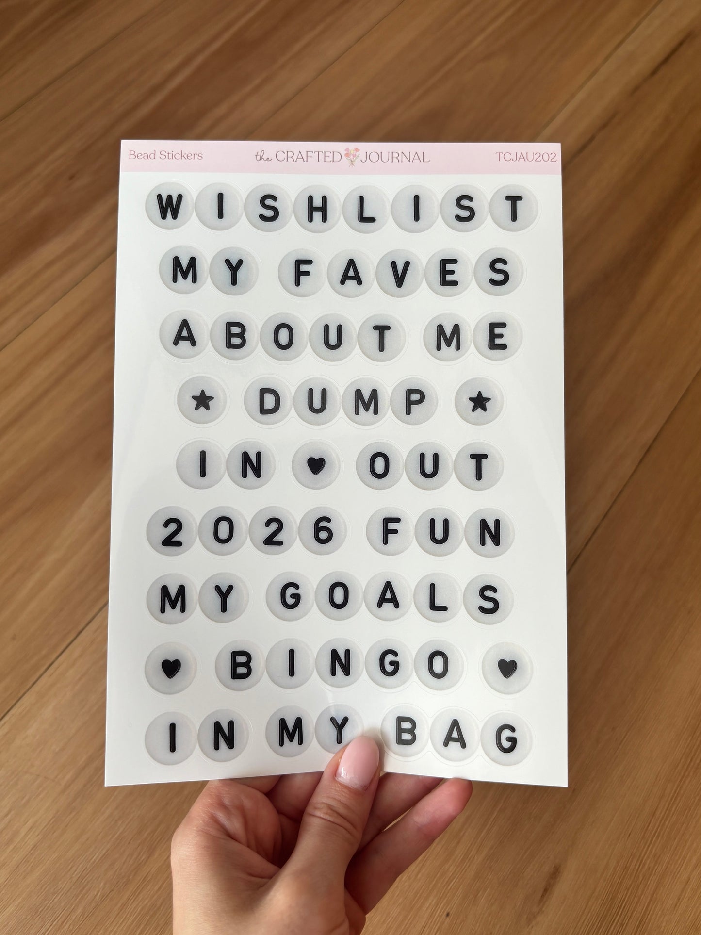 Journal Prompt Bead Sticker Sheet