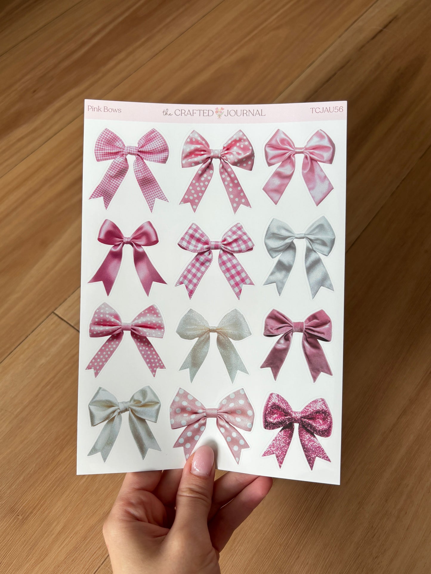Pink Bow Sticker Sheet