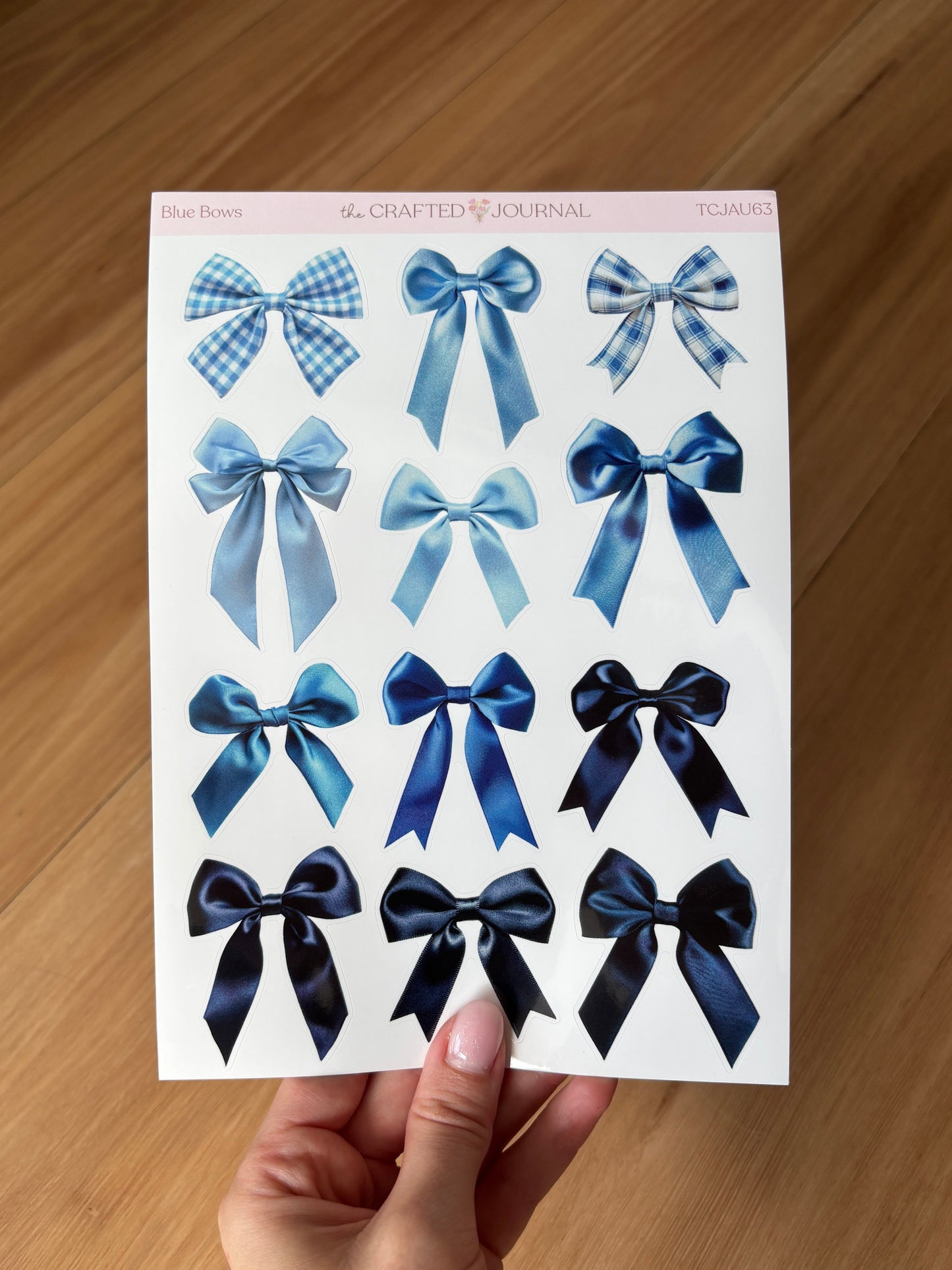 Blue Bow Sticker Sheet