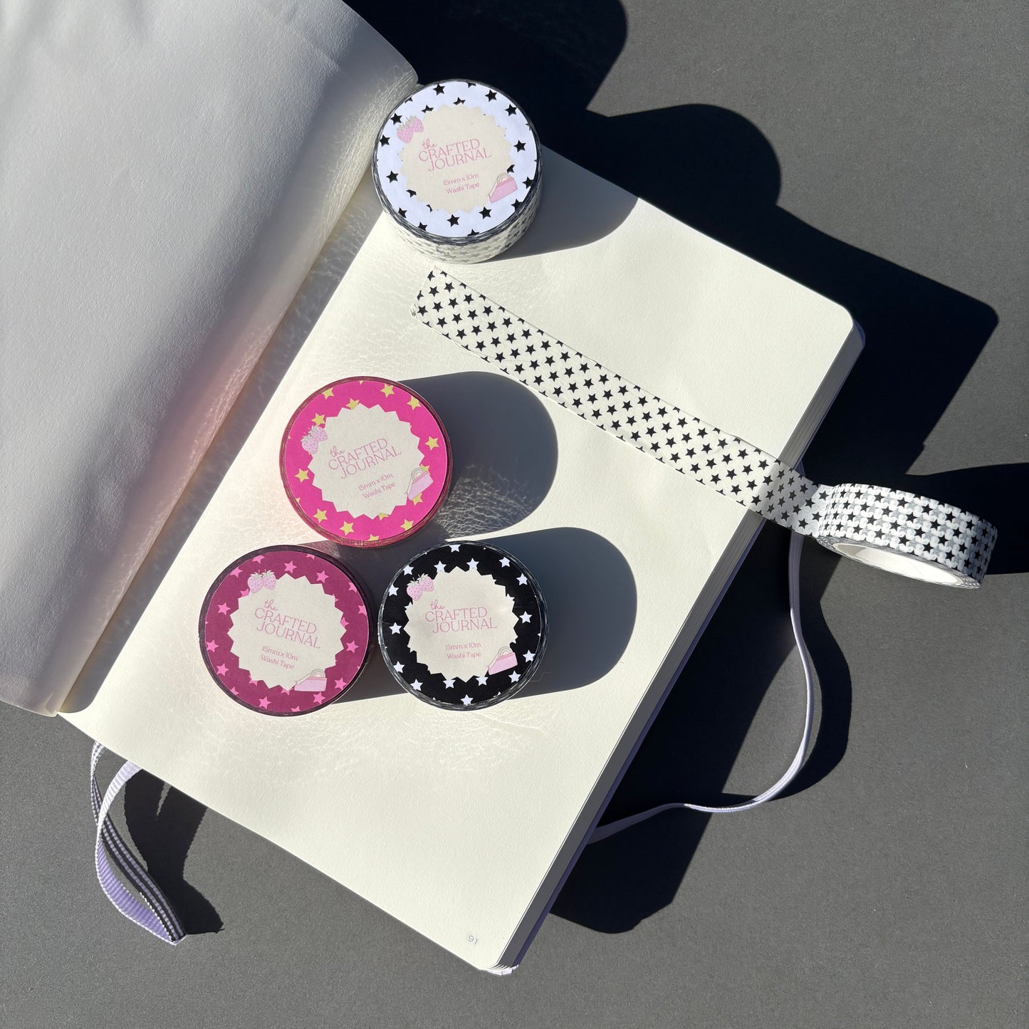 Black and White Star Washi Tape