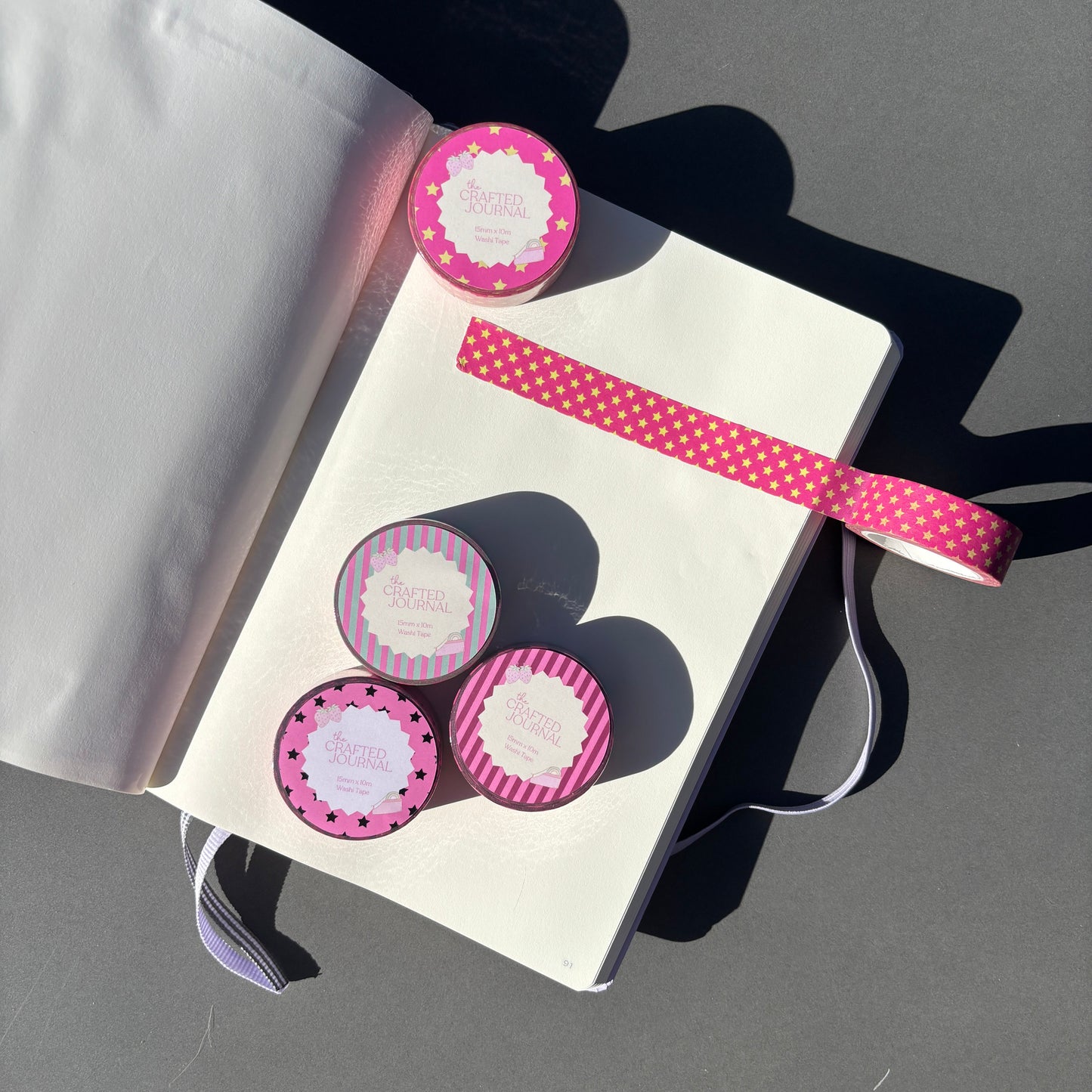 Pink and Yellow Star Washi Tape