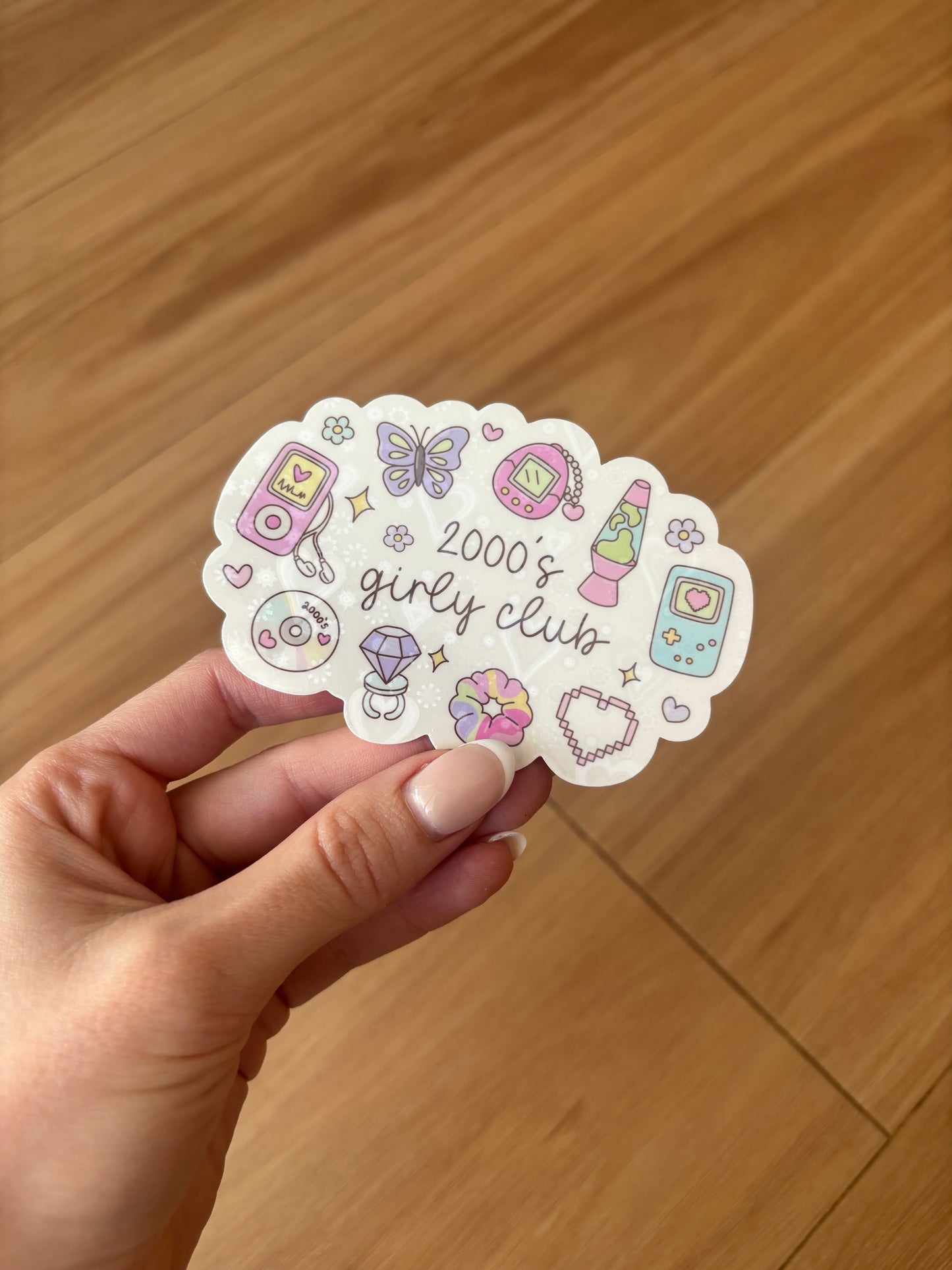 Holographic Heart 2000s Girly Sticker