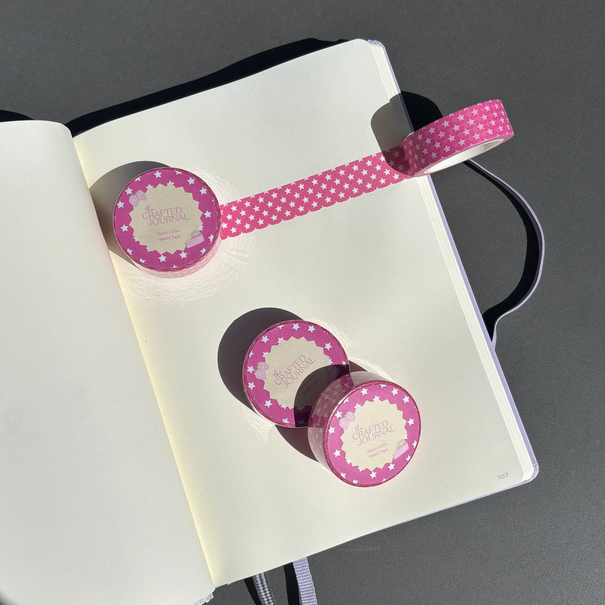 Pink and White Star Washi Tape