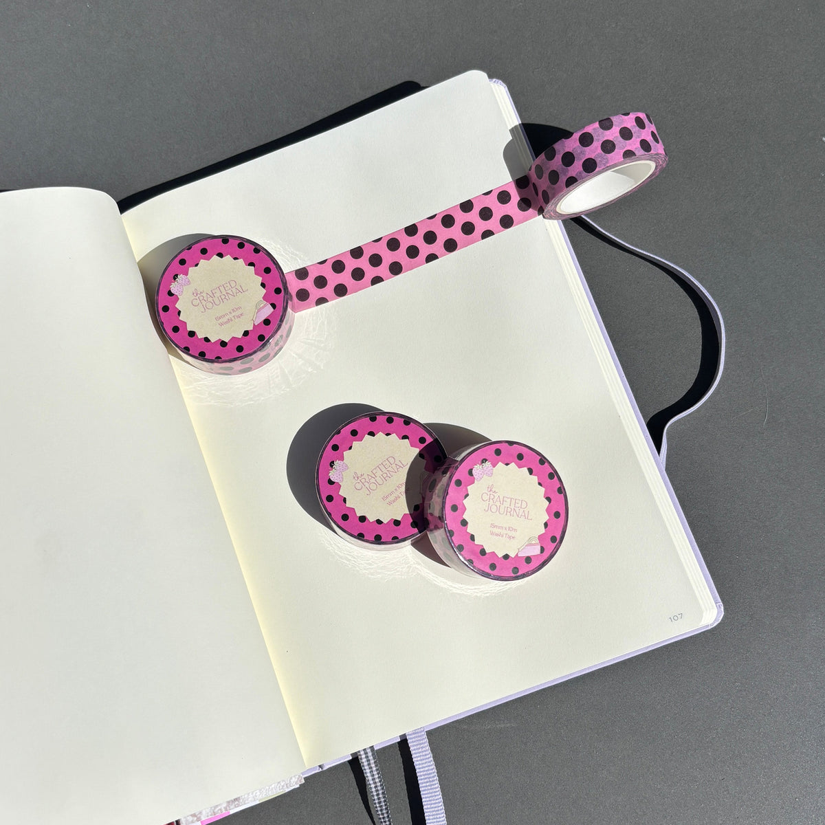 Black and Pink Polka Dot Washi