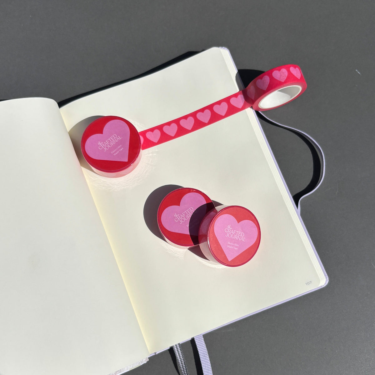 Red and Pink Heart Washi