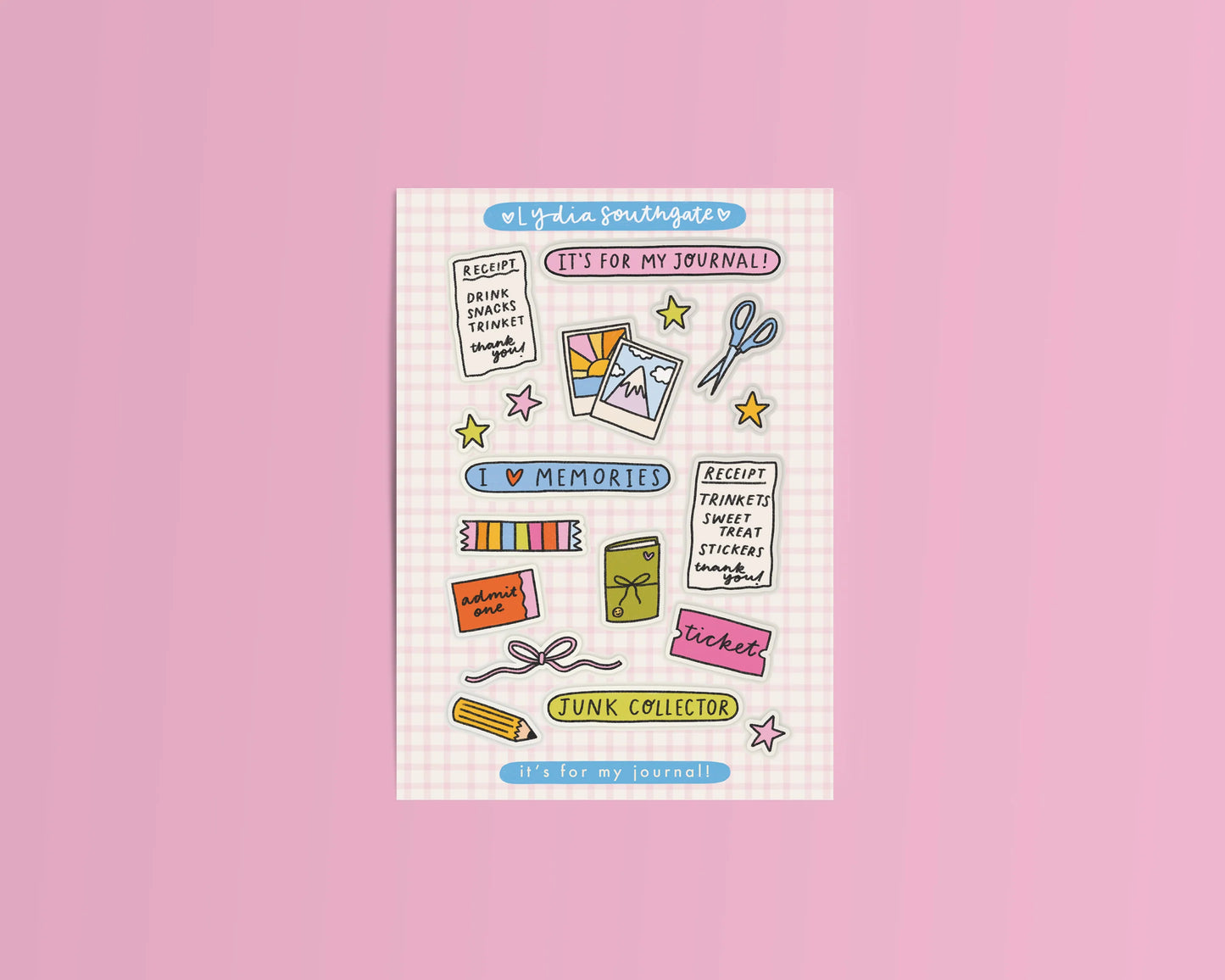 Lydia Southgate - It's For My Journal Mini Clear Vinyl Sticker Sheet