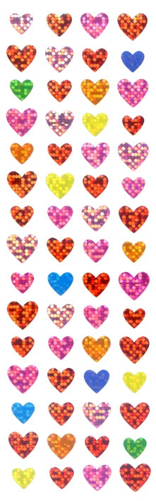 Sticker Fun Holo Multi-coloured Heart Stickers