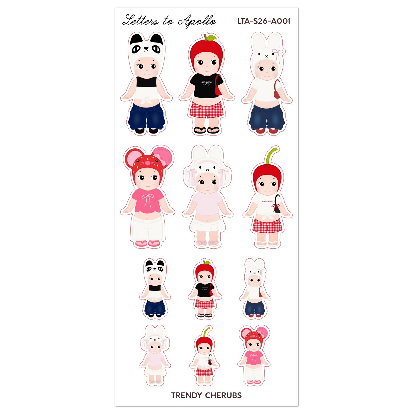 COMING SOON: Letters to Apollo - Trendy Cherub Sticker Sheet