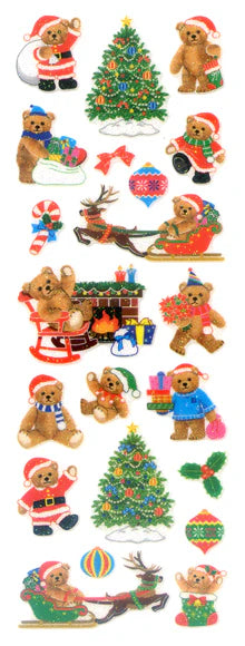 Sticker Fun Sparklies Santa Clause Bear
