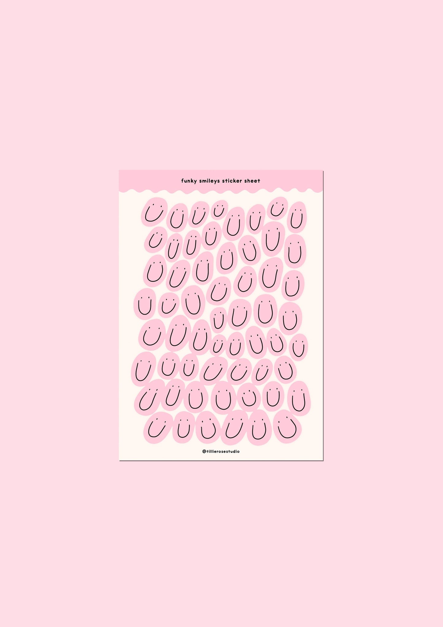 Tillie Rose Studio - Pink Groovy Smiles Sticker Sheet