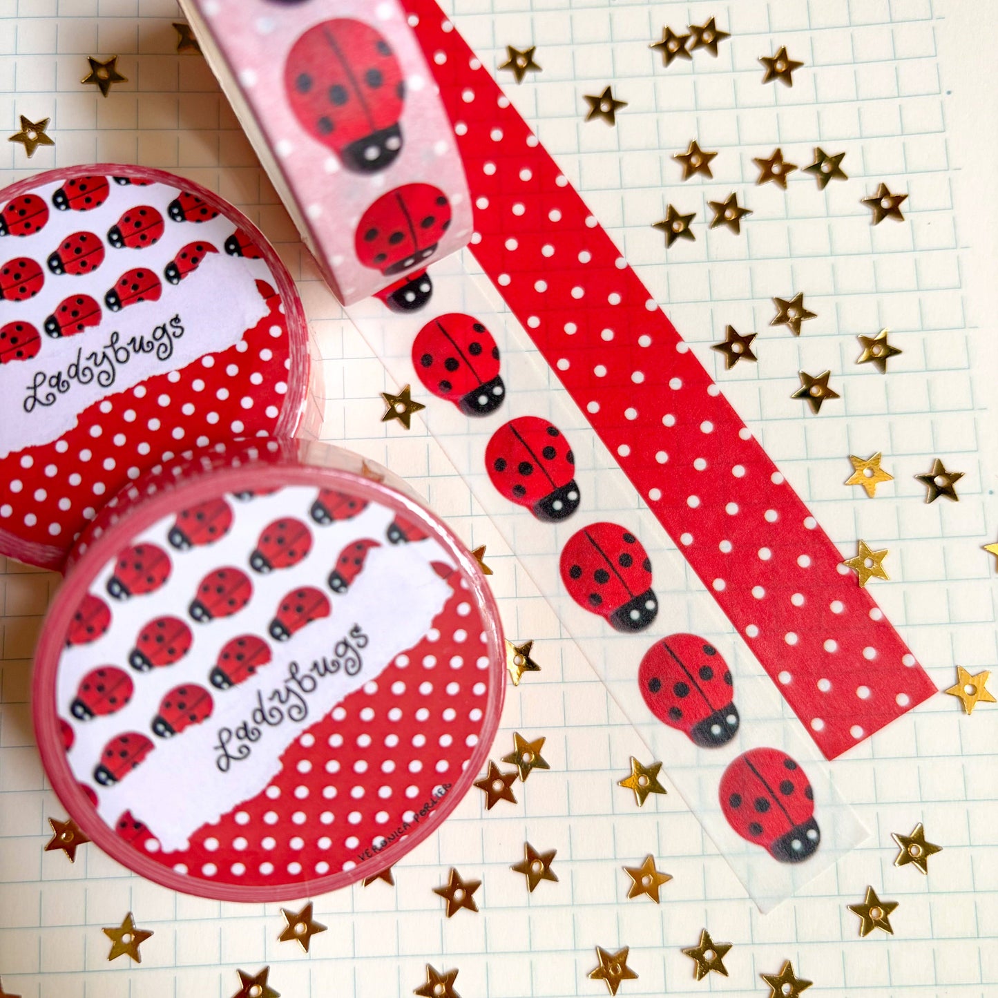 COMING SOON: Veronica Porlier Illustrations - Ladybugs Washi Tape